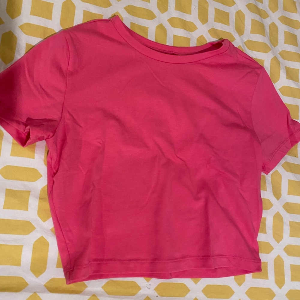 Neon pink crop top